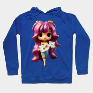 Cute Long Haired Girl Chibi Kawaii Doll Hoodie